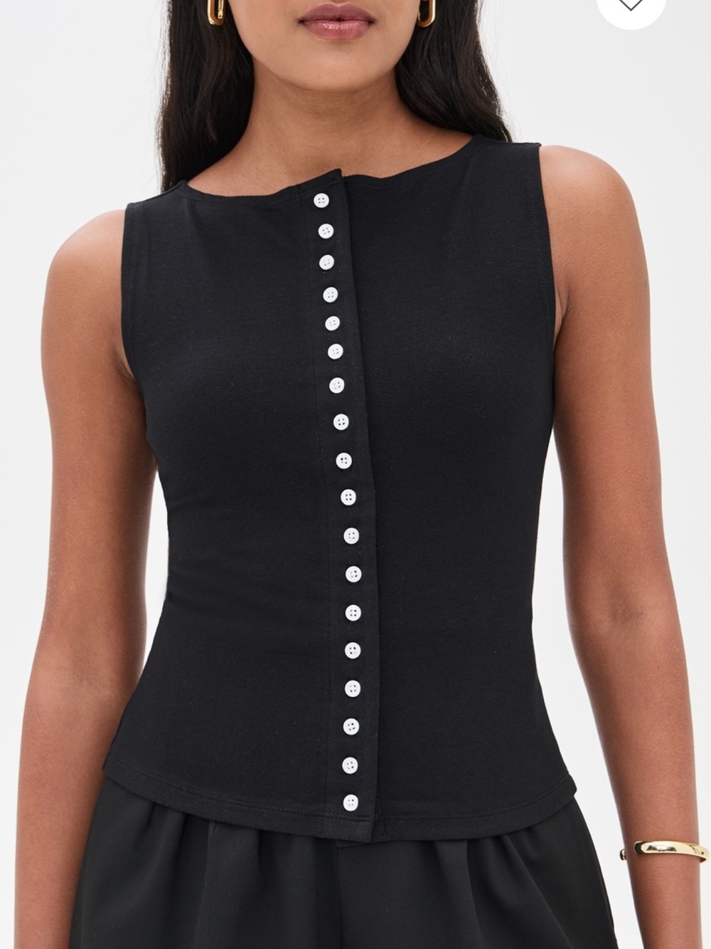 NWT REFORMATION JULIE Women’s Black Sleeveless Button-Front Tank Top SIZE XL